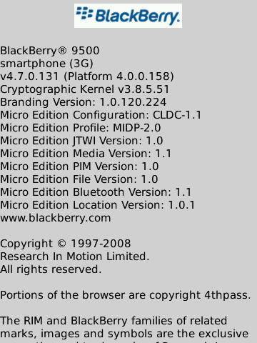 Leaked OS 4.7.0.131 for BlackBerry Storm 9500