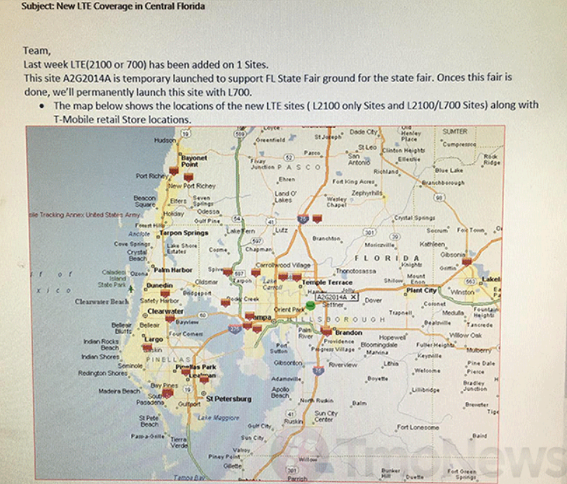 T-Mobile is adding a temporary 4G LTE signal in Central Florida that will become a permanent 700MHz signal - Leaked memo shows T-Mobile added LTE service to Central Florida for State Fair