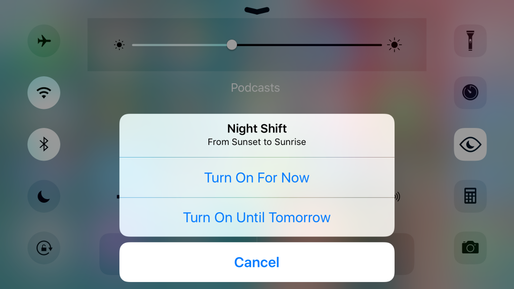 Night Shift&#039;s Control Center shortcut has scored a new tooltip - iOS 9.3 beta 3 now out, support for Verizon Wi-Fi calling is the biggest new feature