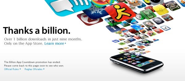 Apple's App Store hits 1,000,000,000 downloads