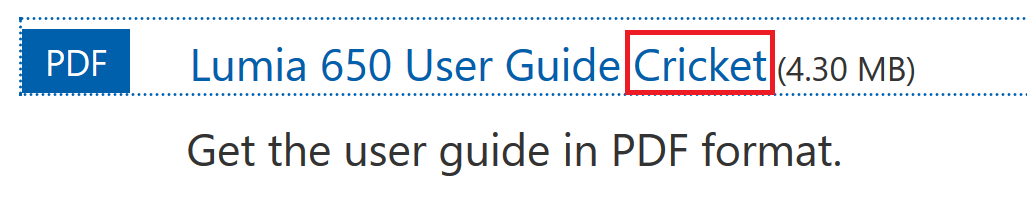 Microsoft Lumia 650 support page includes user guide pointing to the phone&#039;s availability via Cricket Wireless - Just announced Microsoft Lumia 650 is bound for Cricket Wireless?