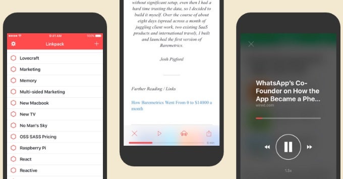 Spotlight: Linkpack for iOS saves links for later reading and has some great ideas
