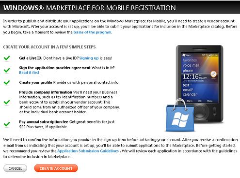 register windows phone marketplace