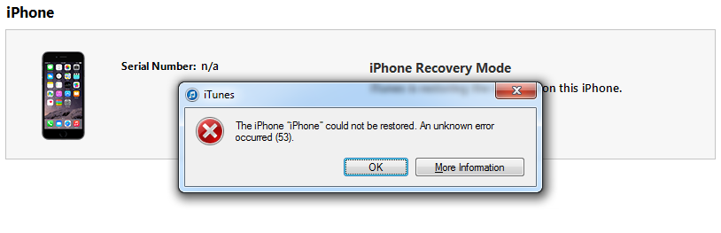 The dreadful Error 53 message - Apple apologizes and pushes iOS update that fixes 'Error 53' bricked phones; Touch ID won't work, though