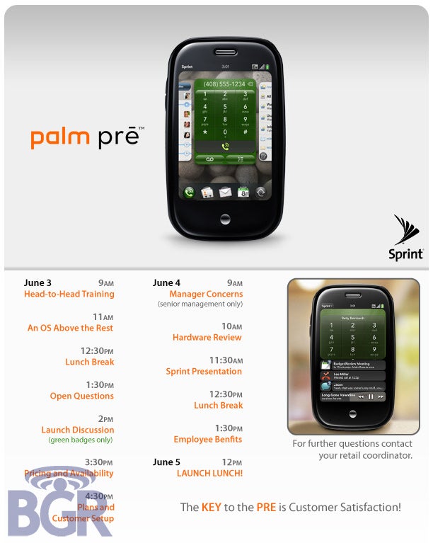 It seems like the Palm Pre is coming out at&nbsp;lunch time... - Palm Pre - it's lunch time! Oh, we mean launch!