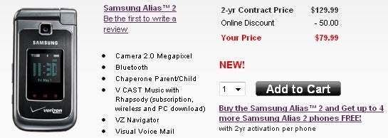The Samsung Alias 2 is now for sale by Verizon Wireless