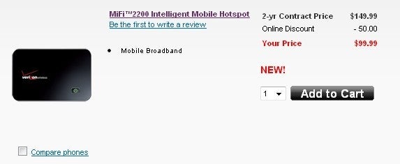 Verizon&#039;s MiFi 2200 and Netbook are now for sale