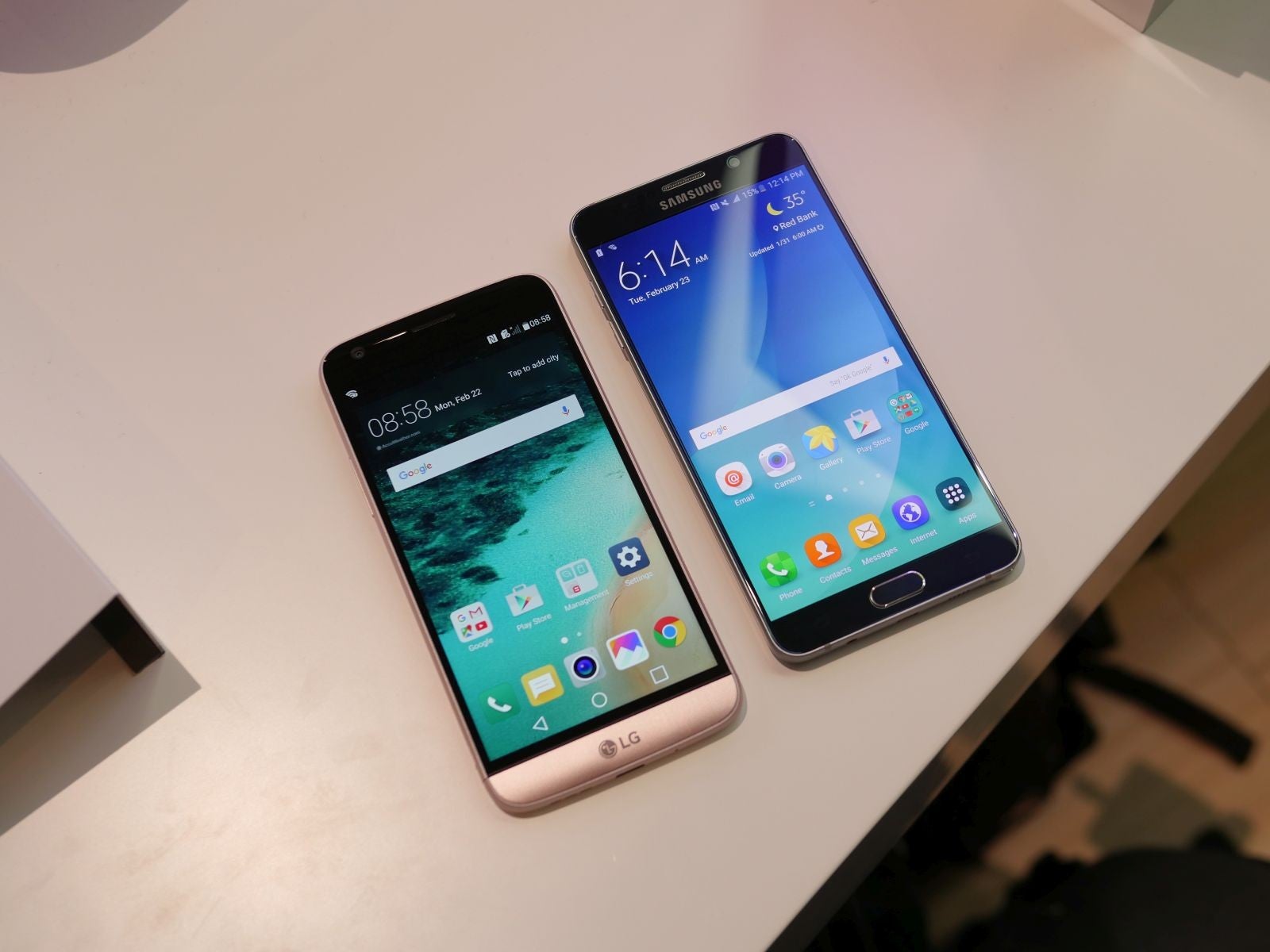 LG G5 vs Samsung Galaxy Note 5: first look