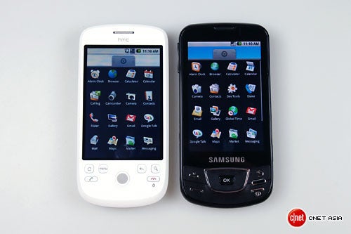 Photo shoot of HTC Magic &amp; Samsung I7500 shows comparisons