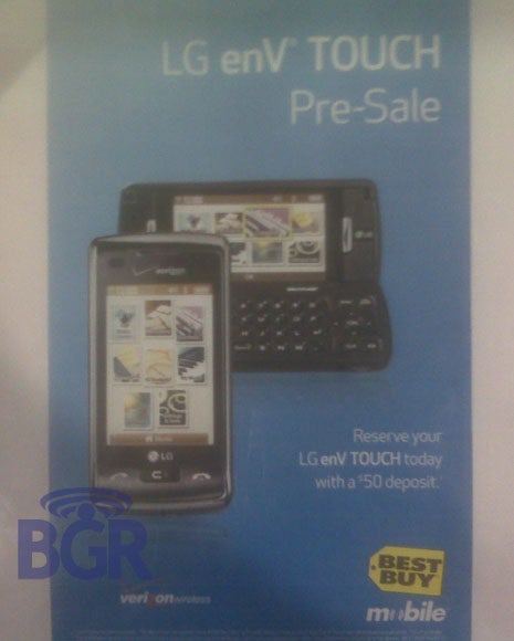 $50 will let you pre-order an enV Touch at Best Buy; no deposits taken for the Pre