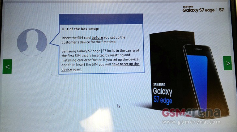 Message to reps reveals that carrier-branded Galaxy S7 and Galaxy S7 edge models will lock to the carrier of the first SIM card inserted into the device - Certain versions of the Galaxy S7/Galaxy S7 edge lock to the carrier of the first SIM inserted