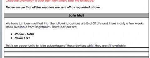 16 GB iPhone 3G now classified as EOL (End of Life) by Vodafone's supplier?