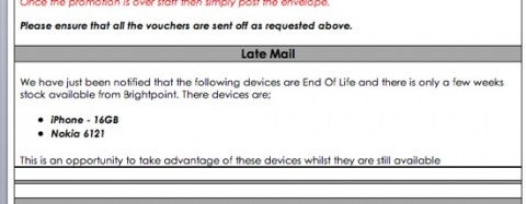 16 GB iPhone 3G now classified as EOL (End of Life) by Vodafone&#039;s supplier?