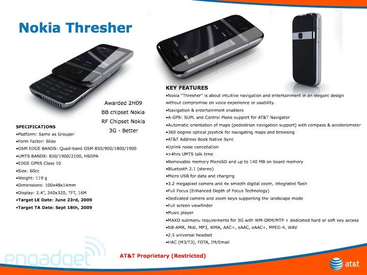 The Tresher is a stylish clamshell - Nokia also has something for AT&T