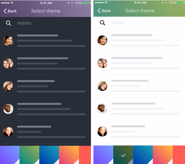 Two of the new themes available with the updated Yahoo Mail for Android - Yahoo Mail for Android receives update allowing users to have better customization options