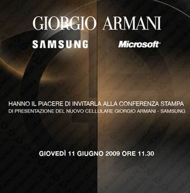 Samsung to announce the new Giorgio Armani… WM smartphone?