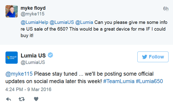 Word about the Lumia 650's U.S. launch is due to be released at anytime - Microsoft Lumia 650 soon to launch in the U.S.