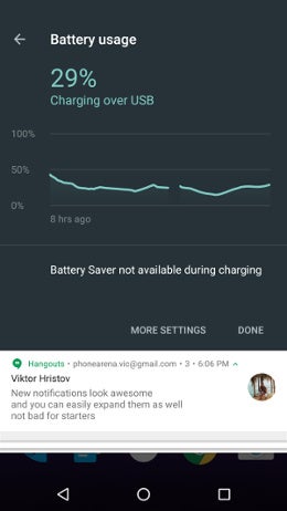 New Quick Toggles are awesome, here is an expanded view of the battery setting on Android N - Android N Developer Preview... Overview