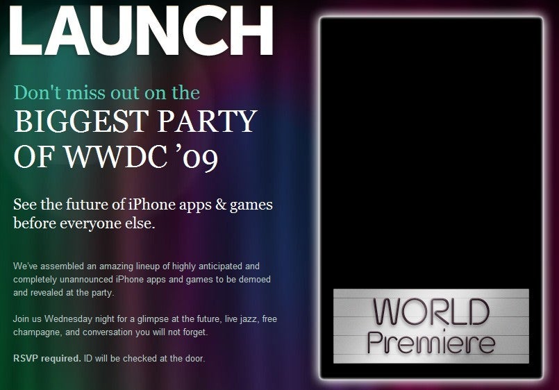 A screenshot from the official site of the event - Future iPhone apps and games to be revealed at a WWDC event