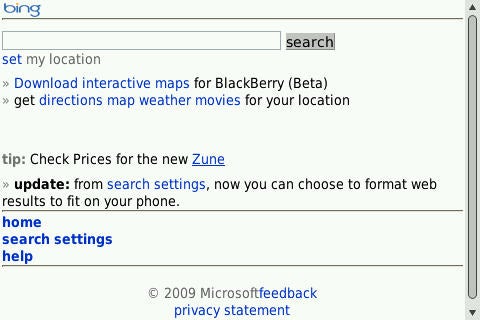 Microsoft&#039;s mobile Bing site now up and running for searching on the go