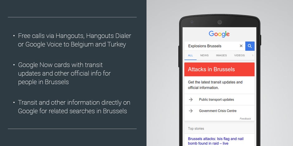 Belgium and Turkey terror attacks: Google makes Hangouts calls to the countries free, adds Now card with info