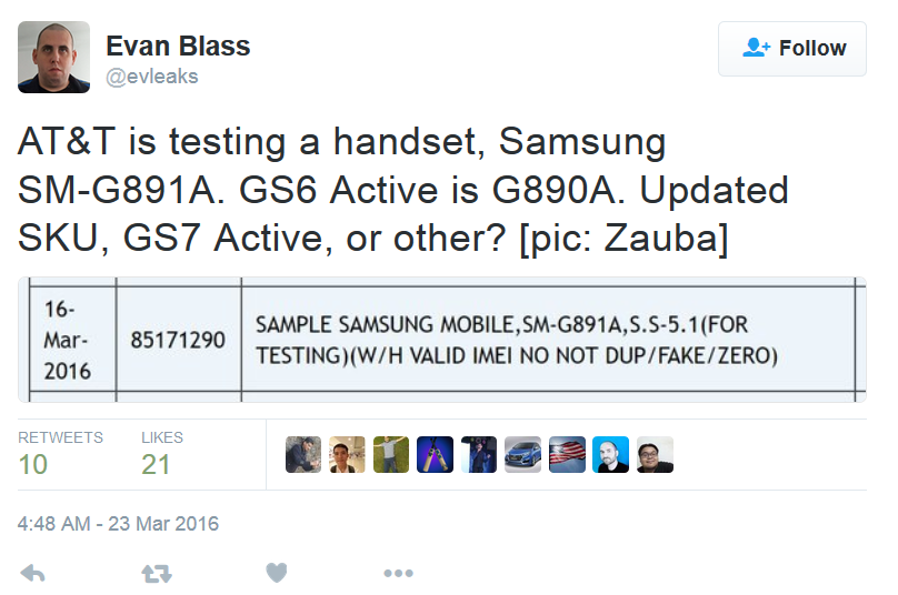 The Samsung Galaxy S7 Active could be undergoing testing carrying the model number of SM-G891A - Was the Samsung Galaxy S7 Active spotted on Zauba?