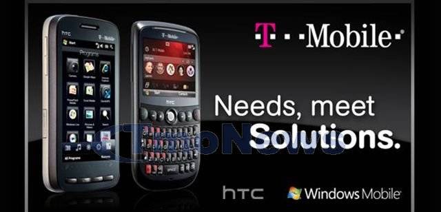 A promo picture showing the HTC Touch Pro2 and Dash 3G for T-Mobile - An ad shows the Touch Pro2 and Dash 3G for T-Mobile