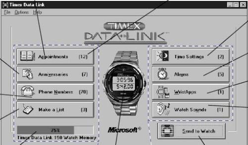 The Windows software used to sync the wearable. - Did you know: Microsoft and Timex made a smart watch... in 1994!