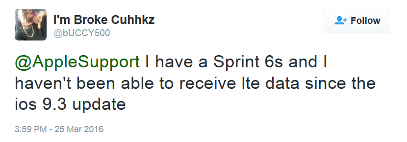 Sprint&#039;s iPhone totin&#039; subscribers have suffered LTE connectivity issues since the update to iOS 9.3 - Sprint says it will fix connectivity issues for its iPhone users who updated to iOS 9.3 (UPDATE)