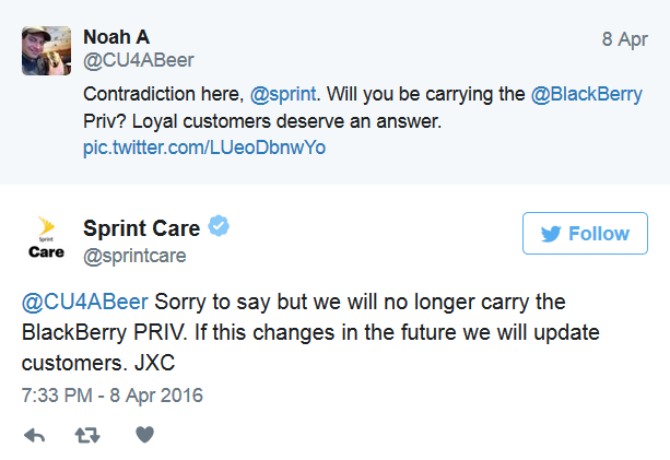 Sprint has apparently decided not to sell the BlackBerry Priv - Sprint won&#039;t sell the BlackBerry Priv after all