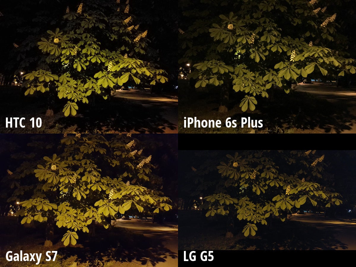 HTC 10 vs iPhone 6s Plus, Galaxy S7, LG G5: low light camera comparison