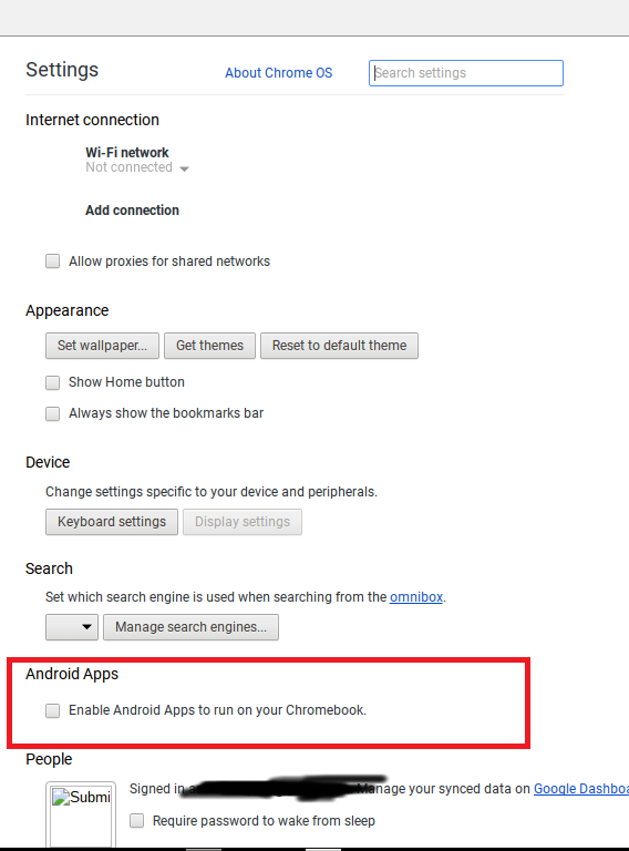 The Chrome OS v51 dev preview shows the option to enable Android apps to run on your Chromebook - Google's Chrome OS will soon get Android app support