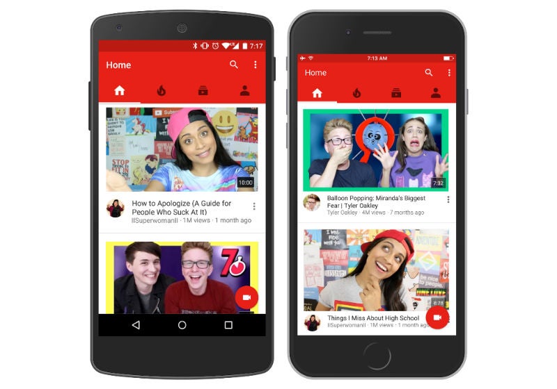 YouTube app redesigns homepage and uses machine learning to recommend videos