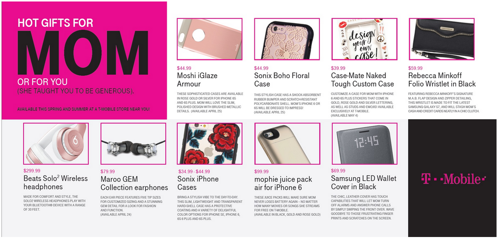 T-Mobile is offering accessories for mom at a great price - Mother&#039;s Day deal from T-Mobile: Buy an LG G5 for mom and get an LG handset for yourself 50% off