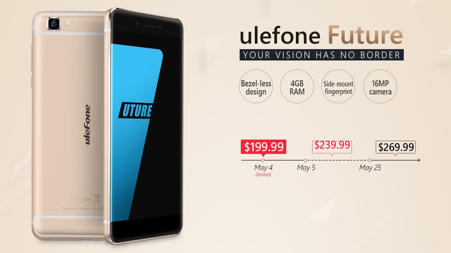 Ulefone announces the bezel-less Future, kick-starts it with a low pre-sale price