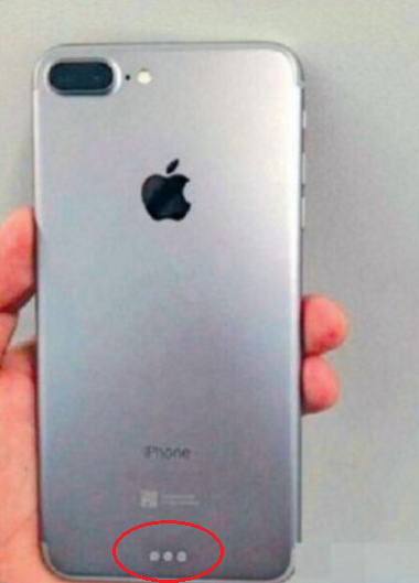 The three circled dots on the back of this alleged iPhone 7 prototype are similar to the Smart Connector port used by the Apple iPad Pro - Latest rumor says that there will be no Smart Connector port on the Apple iPhone 7