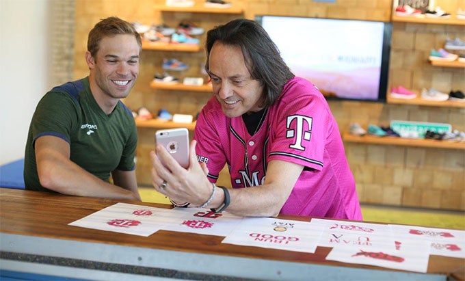 T-Mobile (temporarily) tattoos an Olympian, as John Legere shows off chosen design