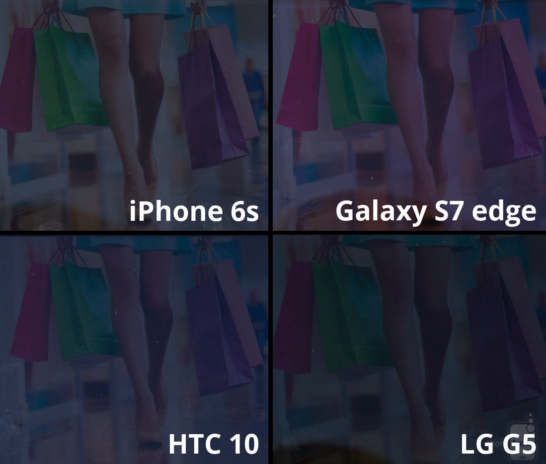 Outdoor display comparison: iPhone 6s vs S7 edge vs 10 vs G5