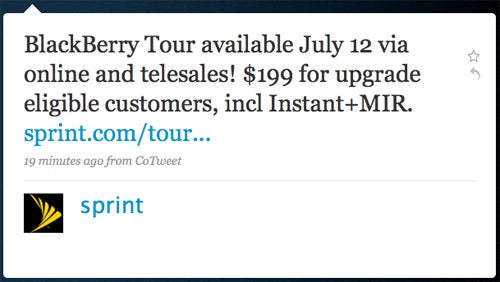 Sprint to match Verizon, launch BlackBerry Tour on July 12th