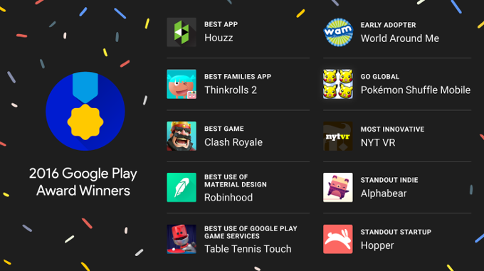Google names best Android apps of 2016 in first Play Store Awards