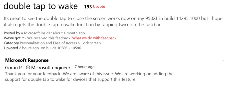 Microsoft confirms that 'Double-tap-to-awake' is coming to compatible Windows 10 Mobile handsets&quot;&amp;nbsp - Double-tap-to-wake coming to compatible Windows 10 Mobile phones