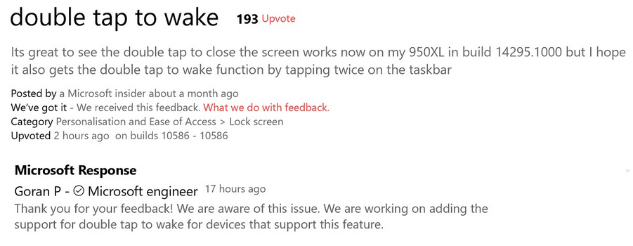 Microsoft confirms that 'Double-tap-to-awake' is coming to compatible Windows 10 Mobile handsets"&nbsp - Double-tap-to-wake coming to compatible Windows 10 Mobile phones