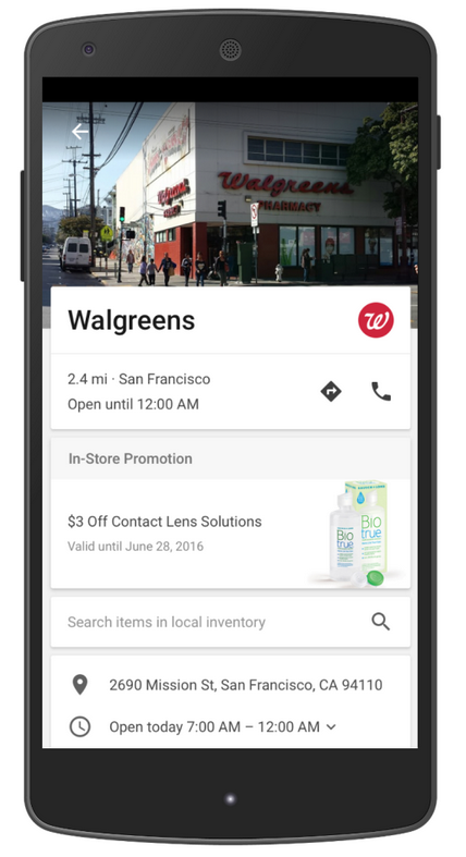 Google's promoted pins use a company's logo on a map - Google revises its AdWords platform to improve advertisers' experiences
