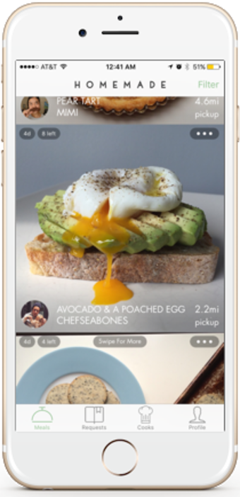 Homemade looks right at home on the iPhone. - iOS app Homemade lets skilled cooks sell and share their homemade meals across the U.S.