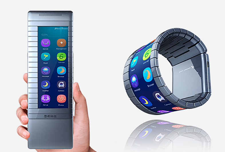 A black and white screened version of this bendable phone will be available in China later this year - Moxi&#039;s flexible phone bends it like Gumby; device will launch in China later this year