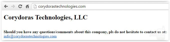The entirety of Corydoras Technologies' website. - Patently ridiculous: Apple hit with a lawsuit because its iPhones can... make calls and take photos