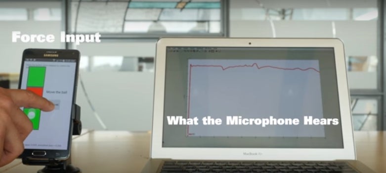 The signal capture process in action. - Michigan researchers invented a software-based alternative to 3D Touch that seems to work like a charm