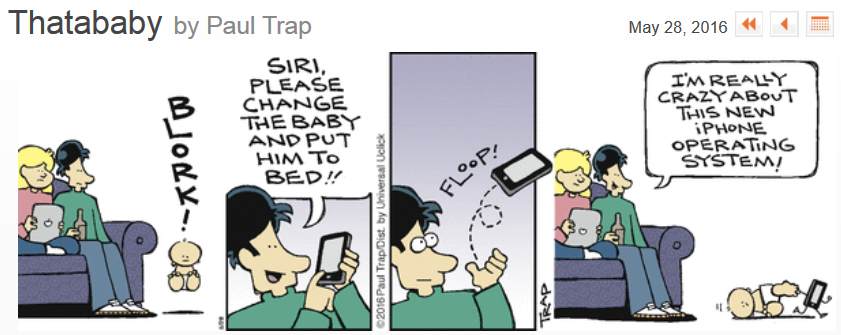 Siri handles a new task in today's Thatababy comic strip - Siri is more than a virtual assistant in this comic strip