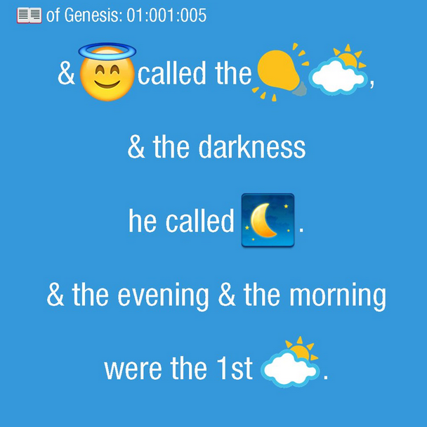 Scripture 4 Millennials is a 21st Century translation of the Bible - Sign of the times: the Bible is translated to emoji