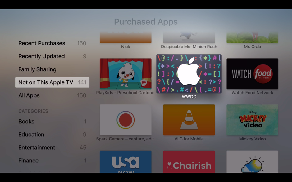 WWDC 2016 app updated with Apple TV support and a dark theme